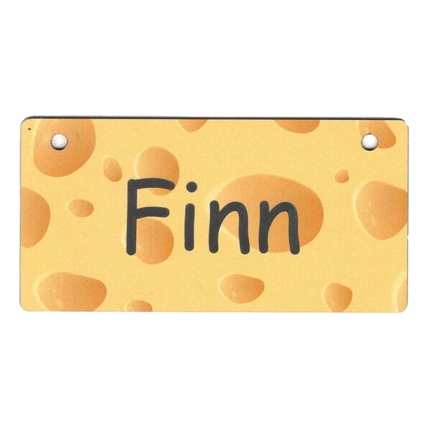 Cheese Design Crate Tag Personalized with Your Dog's Name – Gulf Coast ...