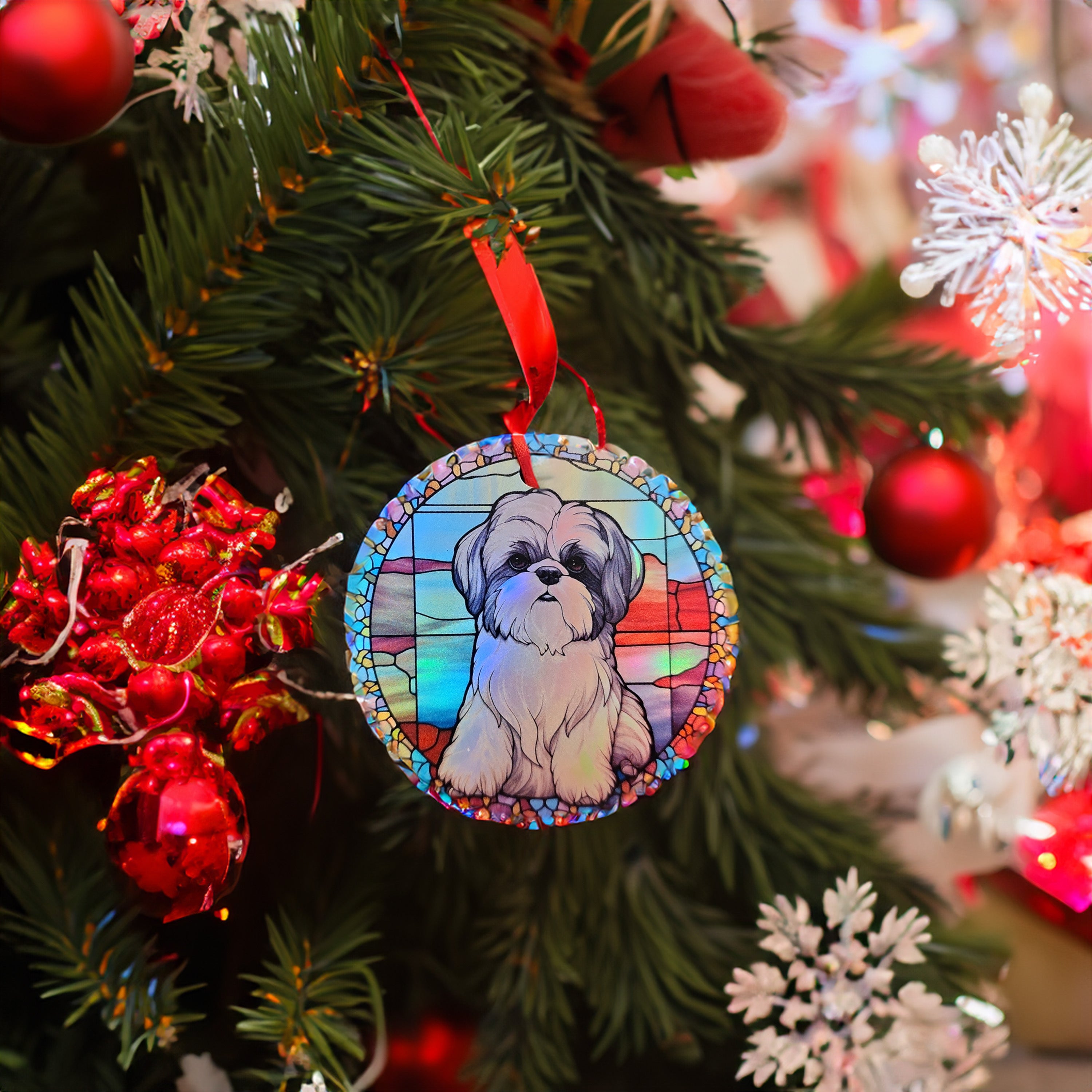 Lasapoo Graphics Lhasa Apso #4 Holographic Dog Ornament – Gulf Coast Laser Graphics